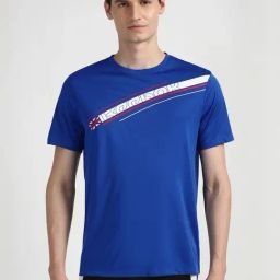 Reebok Blue Regular Fit Printed Sports T-Shirt-image-90