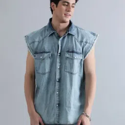 Bene Kleed Blue Cotton Regular fit Solid Casual Shirt-image-36