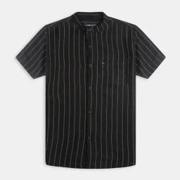 Charchit Boys Black Comfort Fit Striped Shirt-picture-16