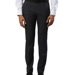 Park Avenue Grey Super Slim Fit Texture Trousers-image-73