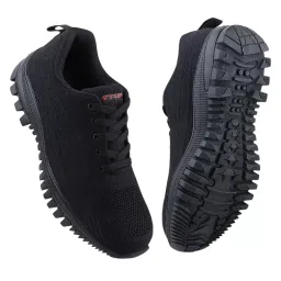 FUEL Metallic Toe Safety Shoes Rubber Single Density Low Ankle Black Knitted Fabric for Mens Size UK6, Trendy-image-93