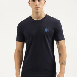 United Colors of Benetton Navy Regular Fit Printed Pure Cotton T-Shirt-image-32