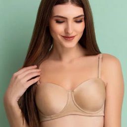 Clovia Beige Under Wired Padded Balconette Bra-image-39