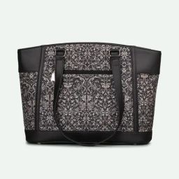 ZOUK Lattice Lace Printed Tote Handbag image 5