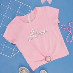 Pantaloons Junior Candy Pink Embellished Top-image-52