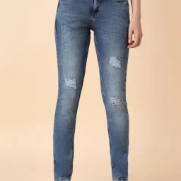 Allen Solly Blue Cotton Distressed Mid Rise Jeans-image-69