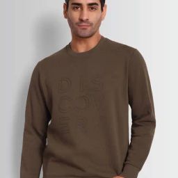 Dcyphr Desert Brown Discovery Brand Affinity Self-Design Fullength Sleeves Regular Fit Sweatshirt-28