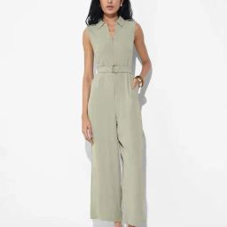 Annabelle By Pantaloons Desert Sage Slim Fit Jumpsuit-picture-4