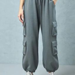 Bewakoof Grey Loose Fit Joggers-image-13