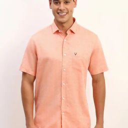 Allen Solly Peach Slim Fit Texture Shirt-image-58