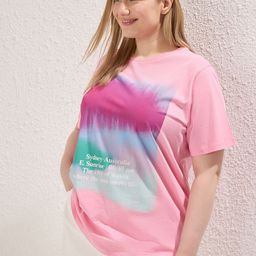 Trendyol Women Plus Size Graphic Printed Round Neck Cotton Relaxed Fit T-shirt-image-39