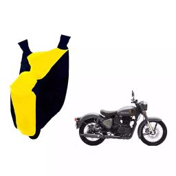 Auto Pearl Waterproof Two Wheeler Cover For Royal Enfield Classic 350 Signals (Yellow & Blue)-image-92