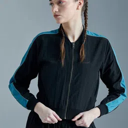 SG Women Brand Logo Striped Lightweight Embroidered Jacket-image-98