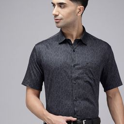 V Dot Men Slim Fit Printed Pure Cotton Formal Shirt-image-68