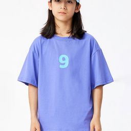 LULU & SKY Girls Typography Pure Cotton Raw Edge Boxy T-shirt-image-73