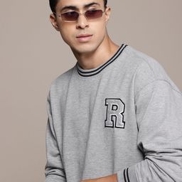 The Roadster Lifestyle Co. Relaxed Fit Striped Sweatshirt-image-1