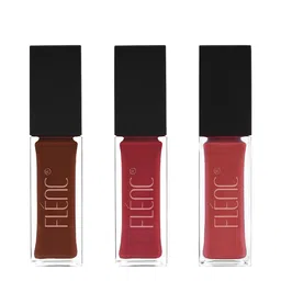 FLENC 3Pc Ritzy Glossy Liquid Lipstick- 10ml Each-Rome- Montreal- Washington-29