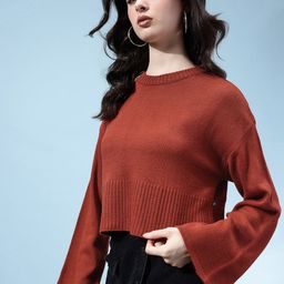 glitchez Flared Sleeves Drop Shoulder Oversized Pullover-picture-20