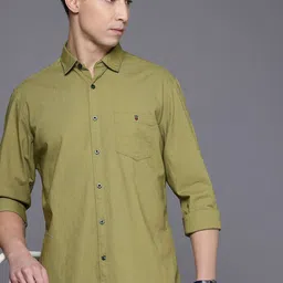 Louis Philippe Jeans Pure Cotton Slim Fit Opaque Casual Shirt-54
