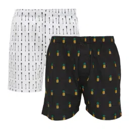 XYXX White & Black Printed Cotton Boxers (Pack Of 2)-picture-22