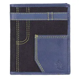 Kara Blue & Black Casual Leather Bi-Fold Wallet For Men-picture-32