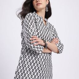 Anouk Rustic Ethnic Motifs Mandarin Collar Straight Kurti-picture-49