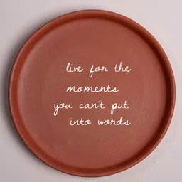 ALMIRO TREE Brown Live For The Moments Quote Terracotta Wall Plate-picture-28