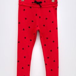 LC Waikiki All Over Minnie Mouse Printed Ribbed Leggings - Red-image-80