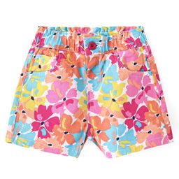 Babyhug Twill Woven Mid Thigh Length  Shorts With Stretch Floral Print -  Multicolour-image-98