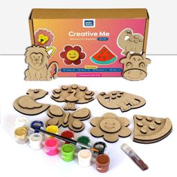 Mini Leaves Creative Me Wooden Fridge Magnets DIY Art and Craft Paint kit - 22 Pieces-24