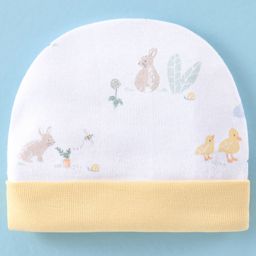 Ben Benny 100% Cotton Knit Animal Printed Cap White - Diameter 9 cm-picture-21