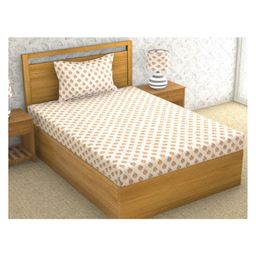 RRC Super Soft Brushed Microfiber Cotton 1 Single Bed sheet With 1 Pillow Cover White-picture-26