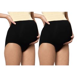 TUMMY Pack Of 2 Bamboo Cotton High Waist Maternity Panties - Black-image-92
