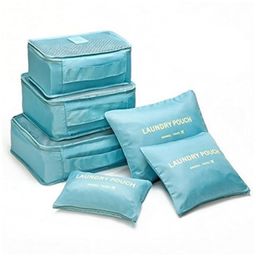 Uninest 6 Pcs Set Packing Cubes for Travel, Lightweight Luggage Organizers Bags for Clothes, Cosmetics, Underwear, Socks, Shoes, Toiletry for Men & Women (Sky Blue)-image-105