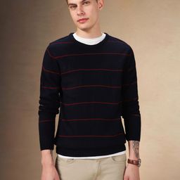 Dennis Lingo Men Striped Round Neck Pullover Sweater-picture-34
