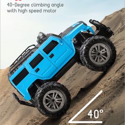 Babyhug Premium Off Roader Rechargeable Remote Control Truck With Normal & Turbo Speed & 4 Headlight Modes - Sky Blue image 4