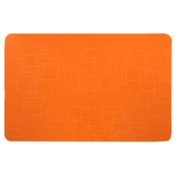 Kuber Industries 6-Pcs Orange-Color Square Design Rectangle Anti-Slip Table Placemats image 4