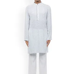 SDS By Kushal Shah Men Floral Embroidered Regular Thread Work Kurta with Trousers-picture-55