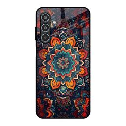 QRIOH Boho Orbit Samsung Galaxy M35 5G Glass Back Case Mobile Accessories-picture-0