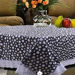 Kuber Industries Transparent & White Printed 6-Seater Rectangular Table Cover image 3