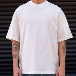 SMAN Men Solid Round Neck Cotton Oversized T-shirt-image-59