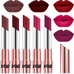 VOLO Set Of 5 Creme Matte Lipstick-Coffee 34-Maroon 42- Red 43-Passion Pink 44-Magenta 45-image-75