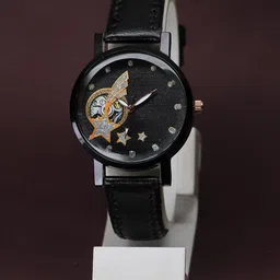 VIRAKTI Women Printed Dial & Leather Straps Rest Time Analogue Watch F-69-FULL BLACK-25-image-89