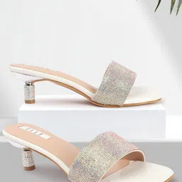 ELLE Embellished Ethnic Kitten Sandals-49