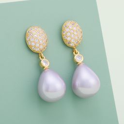 Kushal's Fashion Jewellery Gold-Plated Zircon Teardrop Shaped Drop Earrings-picture-23