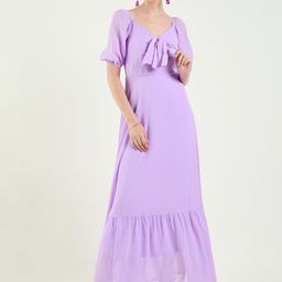 aayu Puff Sleeve Layered Georgette Maxi Dress-picture-50
