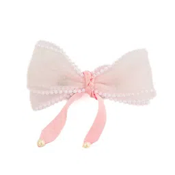 Daizy Girls Pearl Lace Bow Hairclip_Baby pink-54
