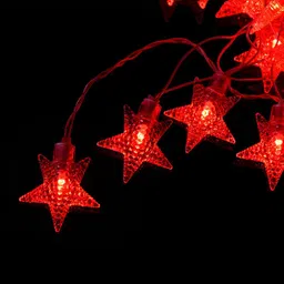 Kuber Industries Maroon Star Shape String Light image 3
