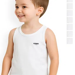 KidBee Infant Boys Pack of 8 Printed Pure Cotton Round Neck Basic Vest 1006-VST-445-8PC-picture-4