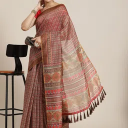 DIVASTRI Ethnic Motifs Chanderi Saree-image-36